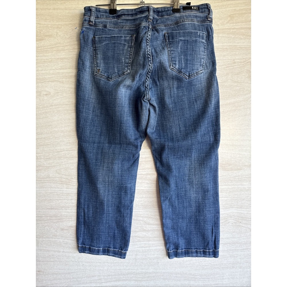 KUT from the Kloth women's blue denim cropped jeans Straight Leg Lauren Sz 10 - Picture 7 of 10